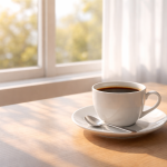 Poranna kawa przy oknie